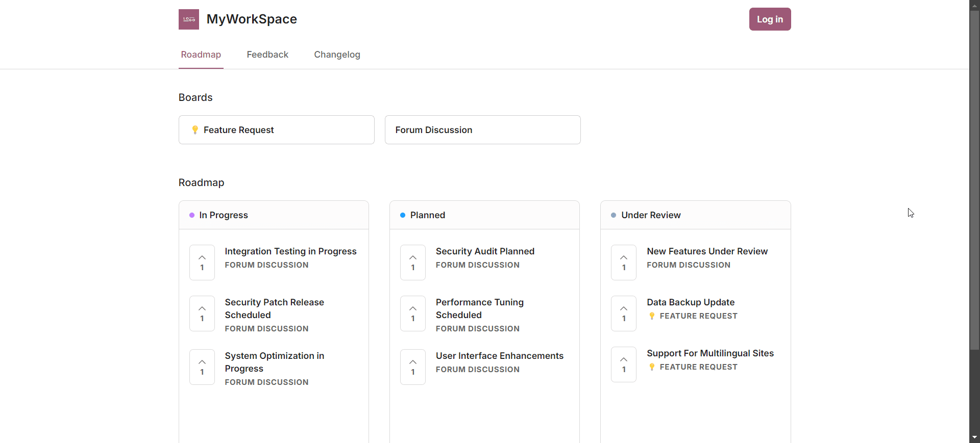 FeedbackChimp Roadmap Feature